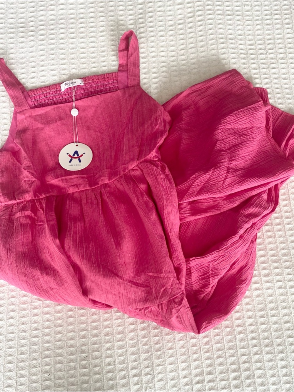 Arshiner Bright Pink Smocked dress NWT size 14